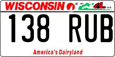 WI license plate 138RUB