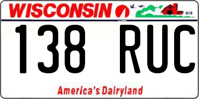 WI license plate 138RUC