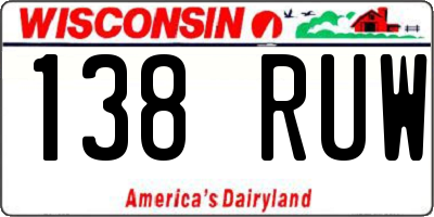 WI license plate 138RUW