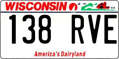 WI license plate 138RVE
