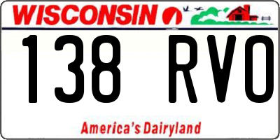 WI license plate 138RVO