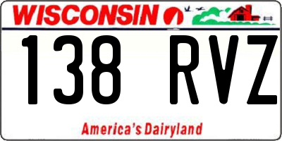 WI license plate 138RVZ