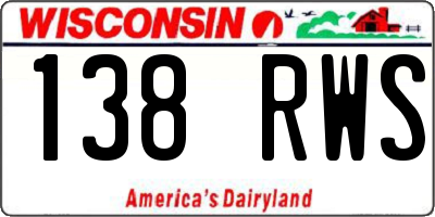 WI license plate 138RWS