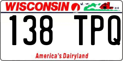 WI license plate 138TPQ