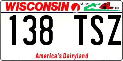 WI license plate 138TSZ