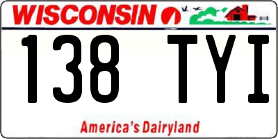 WI license plate 138TYI