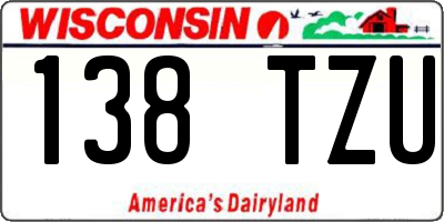 WI license plate 138TZU