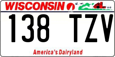 WI license plate 138TZV