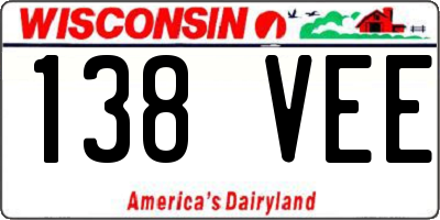 WI license plate 138VEE