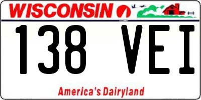 WI license plate 138VEI