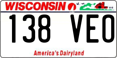 WI license plate 138VEO