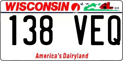 WI license plate 138VEQ