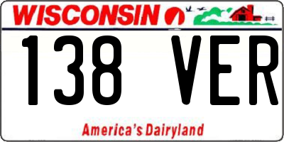 WI license plate 138VER