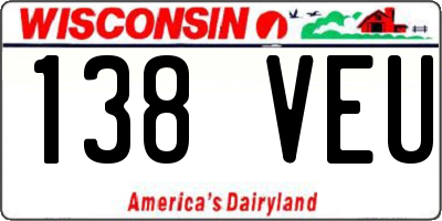 WI license plate 138VEU