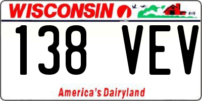 WI license plate 138VEV