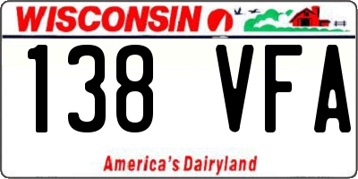 WI license plate 138VFA