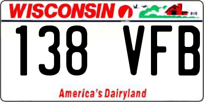 WI license plate 138VFB