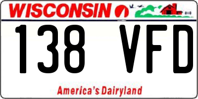 WI license plate 138VFD