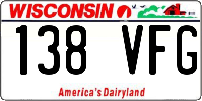 WI license plate 138VFG