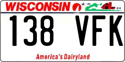 WI license plate 138VFK