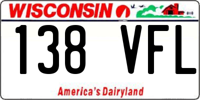 WI license plate 138VFL