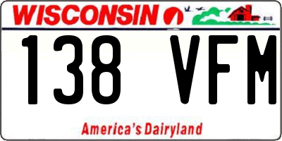WI license plate 138VFM