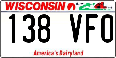 WI license plate 138VFO