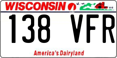 WI license plate 138VFR