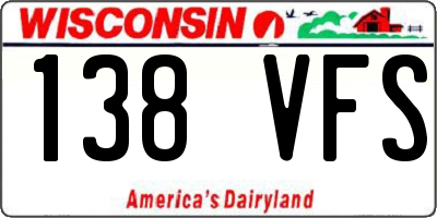 WI license plate 138VFS