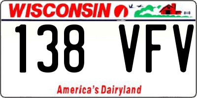 WI license plate 138VFV