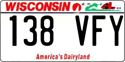 WI license plate 138VFY