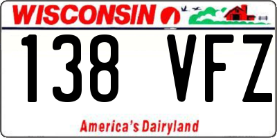 WI license plate 138VFZ