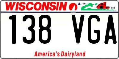 WI license plate 138VGA