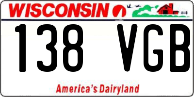 WI license plate 138VGB