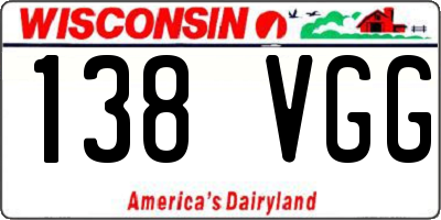 WI license plate 138VGG