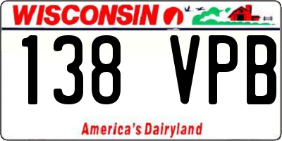 WI license plate 138VPB