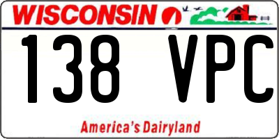 WI license plate 138VPC