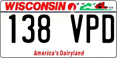 WI license plate 138VPD