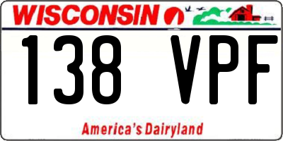 WI license plate 138VPF