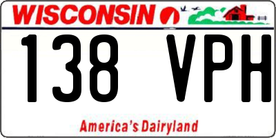 WI license plate 138VPH