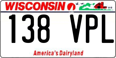 WI license plate 138VPL