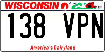 WI license plate 138VPN