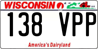 WI license plate 138VPP