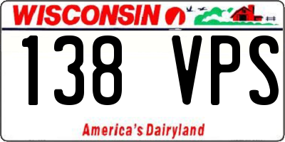 WI license plate 138VPS