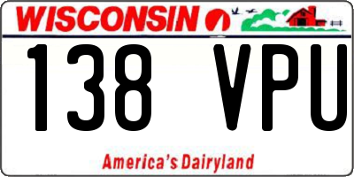 WI license plate 138VPU