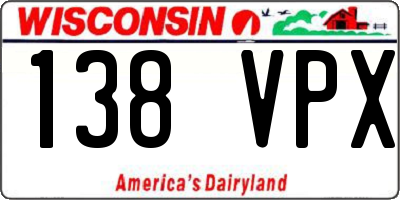 WI license plate 138VPX