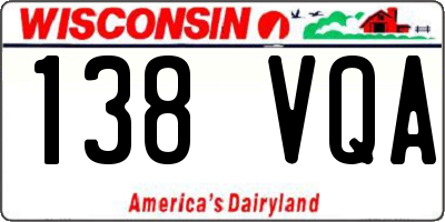 WI license plate 138VQA