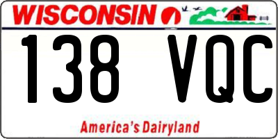 WI license plate 138VQC