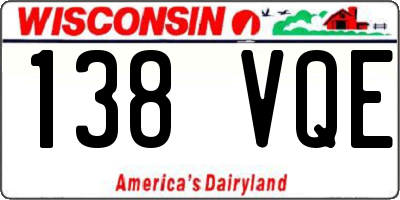 WI license plate 138VQE