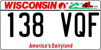 WI license plate 138VQF